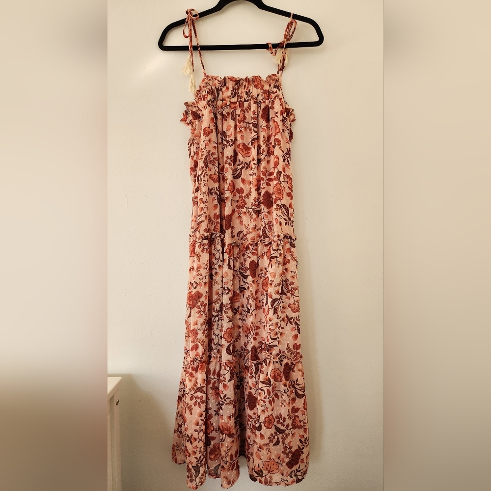 Böhme Pink Floral Print Maxi Dress by Lush Size M